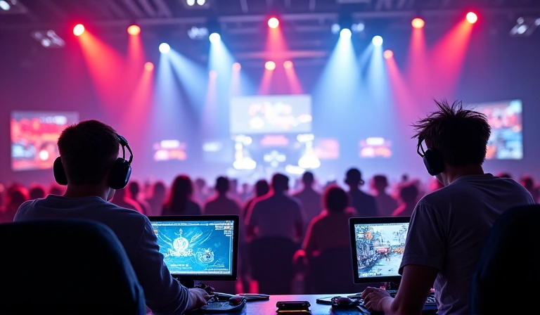 A dynamic scene from a popular esports event, highlighting competitive gaming and skin usage.