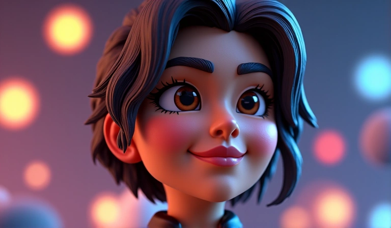 A close-up of a gaming character's customizable avatar, showcasing intricate details and various customization options.