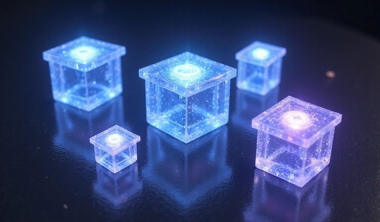 An abstract representation of loot boxes, glowing with mystery and potential rewards.