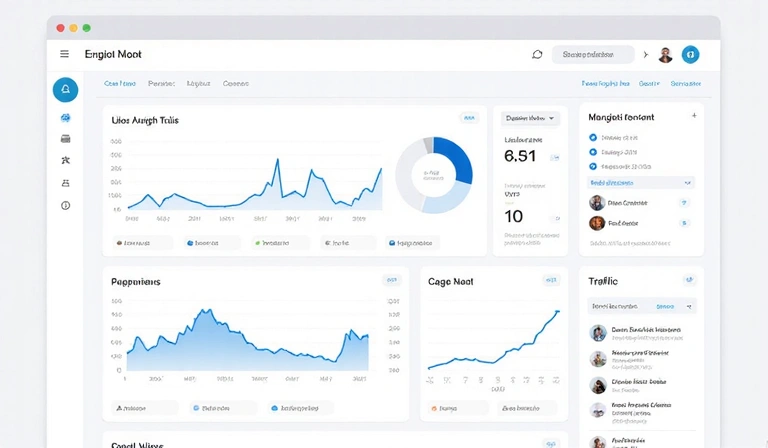 Illustration of website analytics dashboard showing user engagement metrics